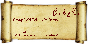 Czeglédi Áron névjegykártya